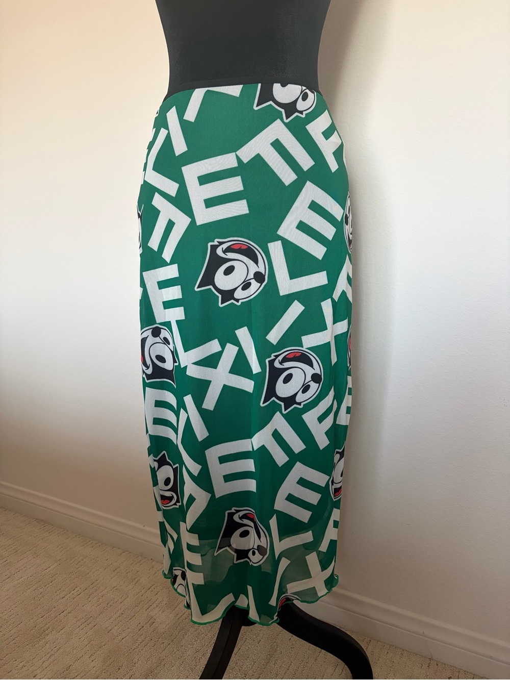 Felix the Cat Mesh Maxi Skirt - XS